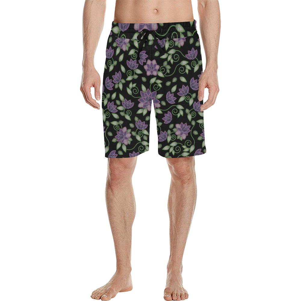 Purple Beaded Rose Men's All Over Print Casual Shorts (Model L23) Men's Casual Shorts (L23) e-joyer 