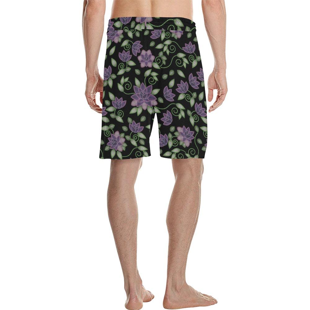 Purple Beaded Rose Men's All Over Print Casual Shorts (Model L23) Men's Casual Shorts (L23) e-joyer 