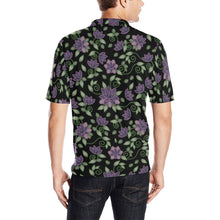 Load image into Gallery viewer, Purple Beaded Rose Men&#39;s All Over Print Polo Shirt (Model T55) Men&#39;s Polo Shirt (Model T55) e-joyer 
