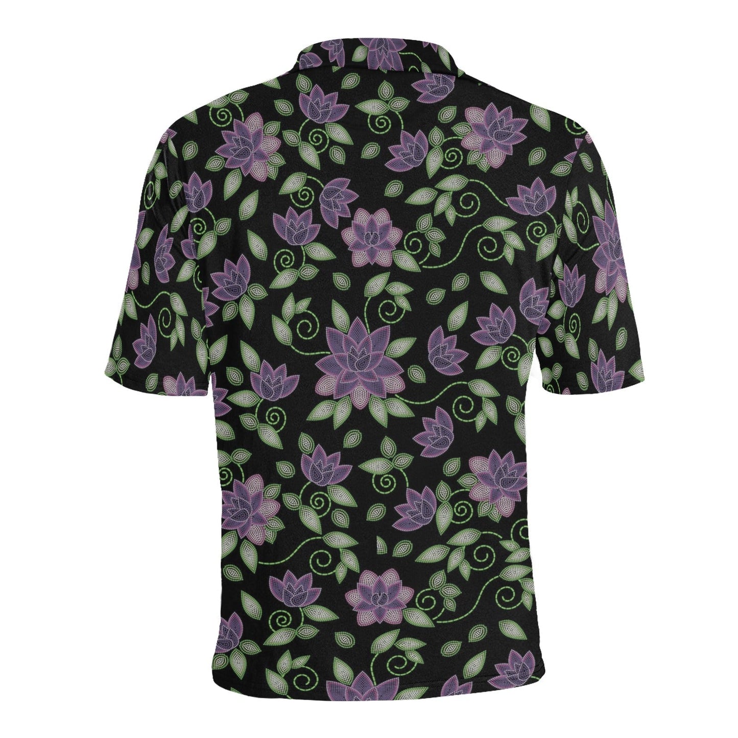 Purple Beaded Rose Men's All Over Print Polo Shirt (Model T55) Men's Polo Shirt (Model T55) e-joyer 