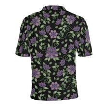 Load image into Gallery viewer, Purple Beaded Rose Men&#39;s All Over Print Polo Shirt (Model T55) Men&#39;s Polo Shirt (Model T55) e-joyer 
