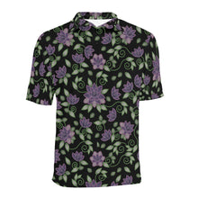 Load image into Gallery viewer, Purple Beaded Rose Men&#39;s All Over Print Polo Shirt (Model T55) Men&#39;s Polo Shirt (Model T55) e-joyer 
