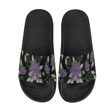 Load image into Gallery viewer, Purple Beaded Rose Men&#39;s Slide Sandals (Model 057) Men&#39;s Slide Sandals (057) e-joyer 
