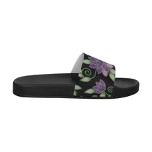 Load image into Gallery viewer, Purple Beaded Rose Men&#39;s Slide Sandals (Model 057) Men&#39;s Slide Sandals (057) e-joyer 
