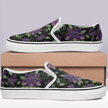 Load image into Gallery viewer, Purple Beaded Rose Otoyimm Canvas Slip On Shoes otoyimm Herman 
