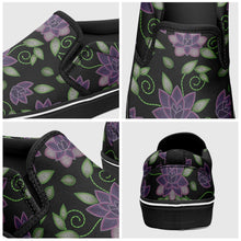 Load image into Gallery viewer, Purple Beaded Rose Otoyimm Canvas Slip On Shoes otoyimm Herman 
