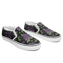 Load image into Gallery viewer, Purple Beaded Rose Otoyimm Canvas Slip On Shoes otoyimm Herman 
