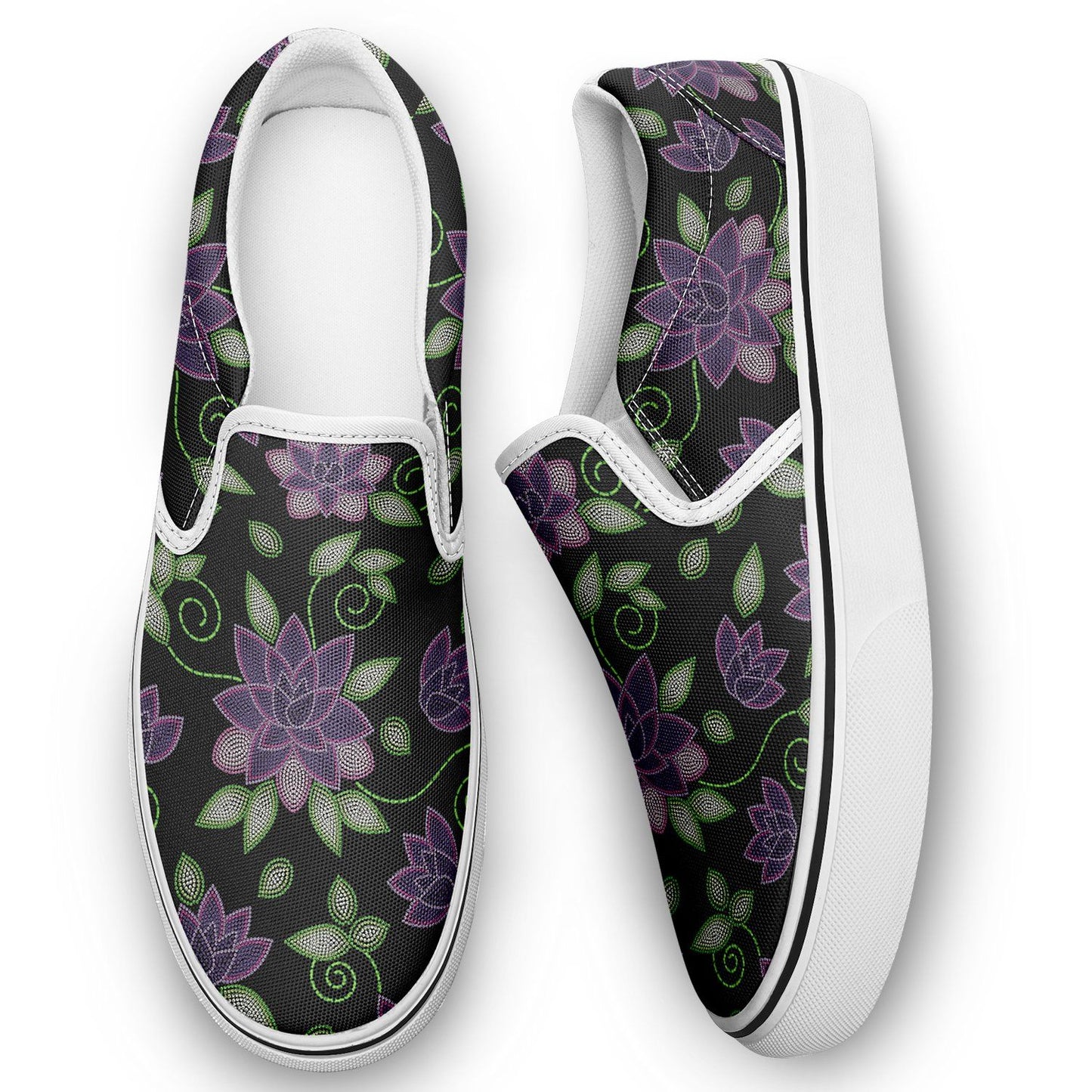 Purple Beaded Rose Otoyimm Canvas Slip On Shoes otoyimm Herman 