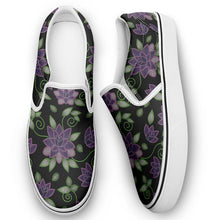 Load image into Gallery viewer, Purple Beaded Rose Otoyimm Canvas Slip On Shoes otoyimm Herman 
