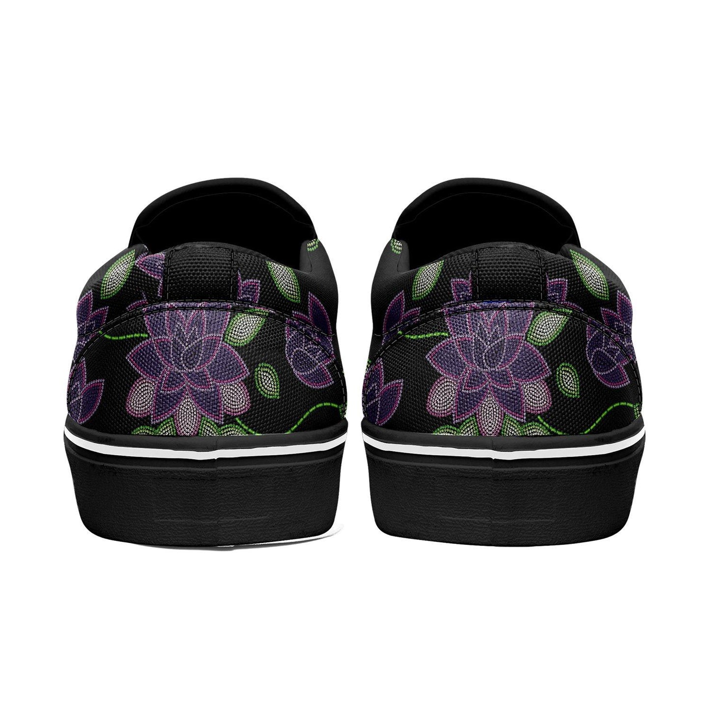 Purple Beaded Rose Otoyimm Kid's Canvas Slip On Shoes otoyimm Herman 