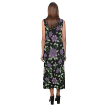 Load image into Gallery viewer, Purple Beaded Rose Phaedra Sleeveless Open Fork Long Dress (Model D08) dress e-joyer 
