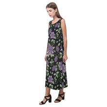 Load image into Gallery viewer, Purple Beaded Rose Phaedra Sleeveless Open Fork Long Dress (Model D08) dress e-joyer 
