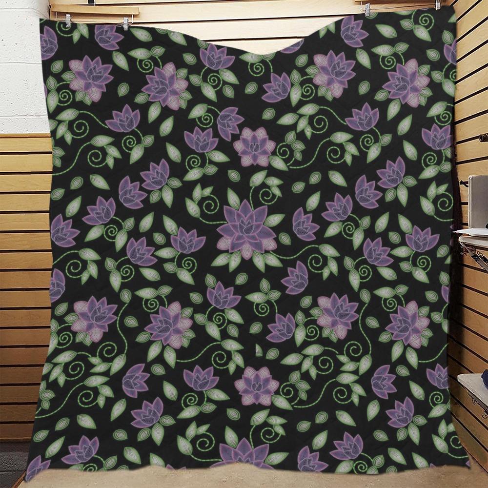 Purple Beaded Rose Quilt 70