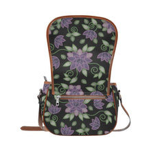 Load image into Gallery viewer, Purple Beaded Rose Saddle Bag/Large (Model 1649) bag e-joyer 
