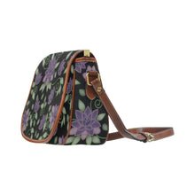 Load image into Gallery viewer, Purple Beaded Rose Saddle Bag/Small (Model 1649) Full Customization bag e-joyer 
