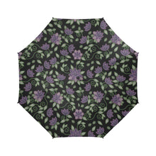 Load image into Gallery viewer, Purple Beaded Rose Semi-Automatic Foldable Umbrella (Model U05) Semi-Automatic Foldable Umbrella e-joyer 
