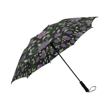 Load image into Gallery viewer, Purple Beaded Rose Semi-Automatic Foldable Umbrella (Model U05) Semi-Automatic Foldable Umbrella e-joyer 
