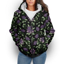 Load image into Gallery viewer, Purple Beaded Rose Sherpa Hoodie hoodie Herman 
