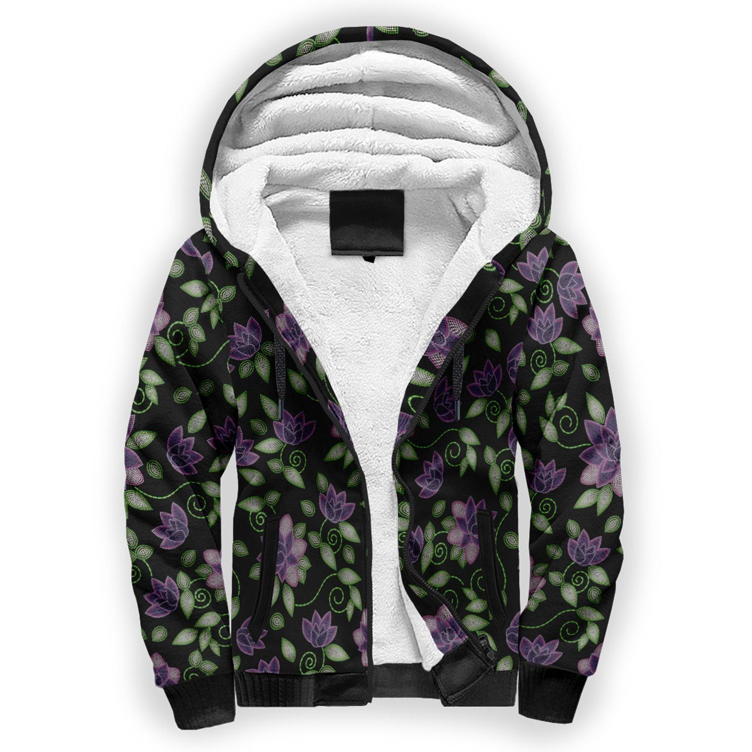 Purple Beaded Rose Sherpa Hoodie hoodie Herman 