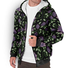 Load image into Gallery viewer, Purple Beaded Rose Sherpa Hoodie hoodie Herman 
