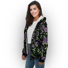 Load image into Gallery viewer, Purple Beaded Rose Sherpa Hoodie hoodie Herman 
