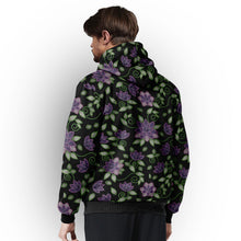 Load image into Gallery viewer, Purple Beaded Rose Sherpa Hoodie hoodie Herman 
