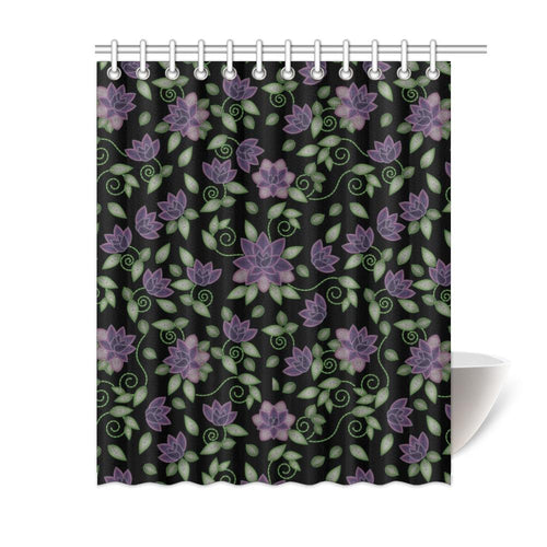 Purple Beaded Rose Shower Curtain 60