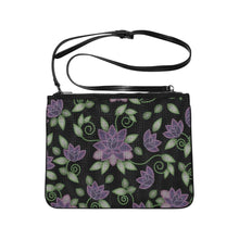 Load image into Gallery viewer, Purple Beaded Rose Slim Clutch Bag (Model 1668) Slim Clutch Bags (1668) e-joyer 
