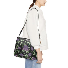 Load image into Gallery viewer, Purple Beaded Rose Small Shoulder Bag (Model 1710) Small Shoulder Bag (1710) e-joyer 
