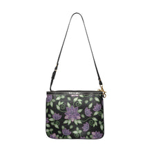 Load image into Gallery viewer, Purple Beaded Rose Small Shoulder Bag (Model 1710) Small Shoulder Bag (1710) e-joyer 
