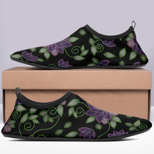 Load image into Gallery viewer, Purple Beaded Rose Sockamoccs Kid&#39;s Slip On Shoes Herman 
