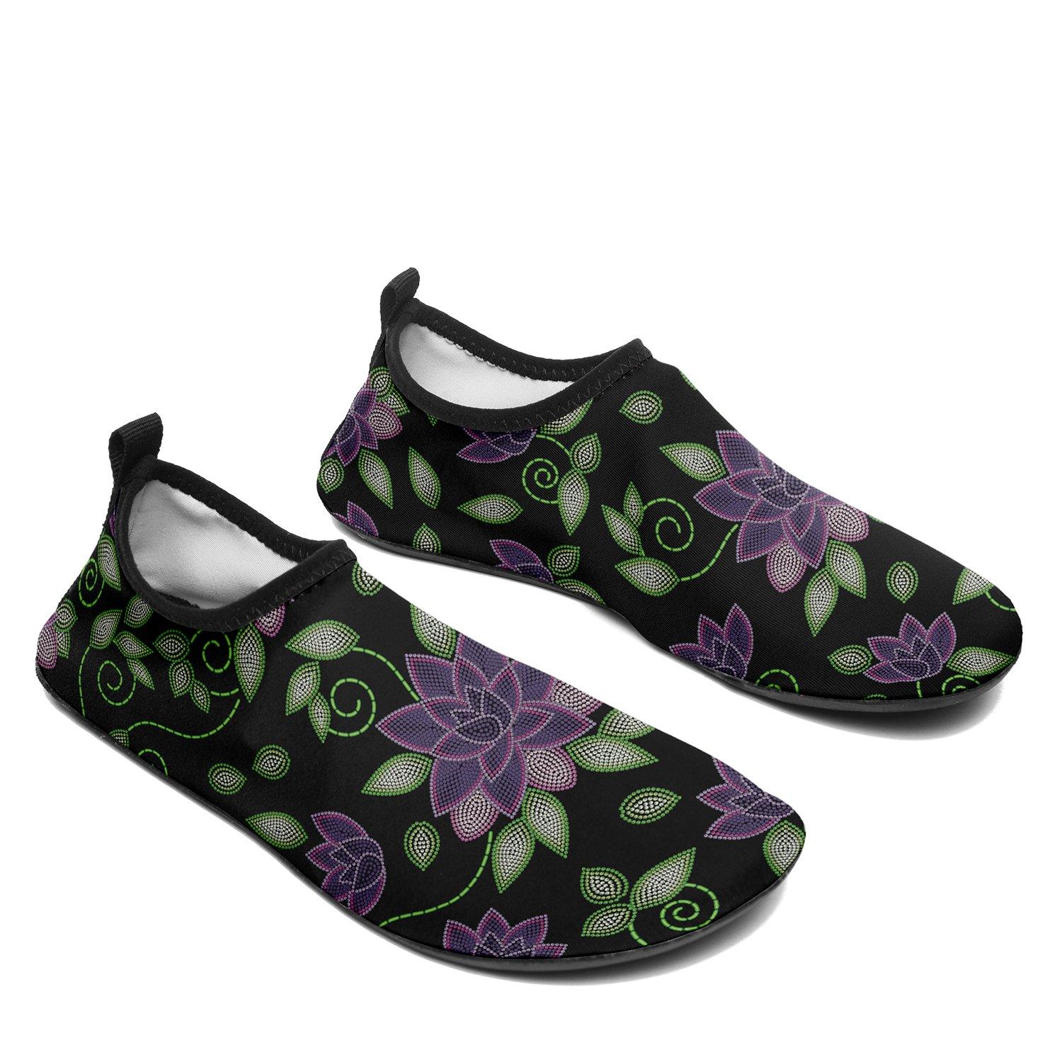 Purple Beaded Rose Sockamoccs Kid's Slip On Shoes Herman 