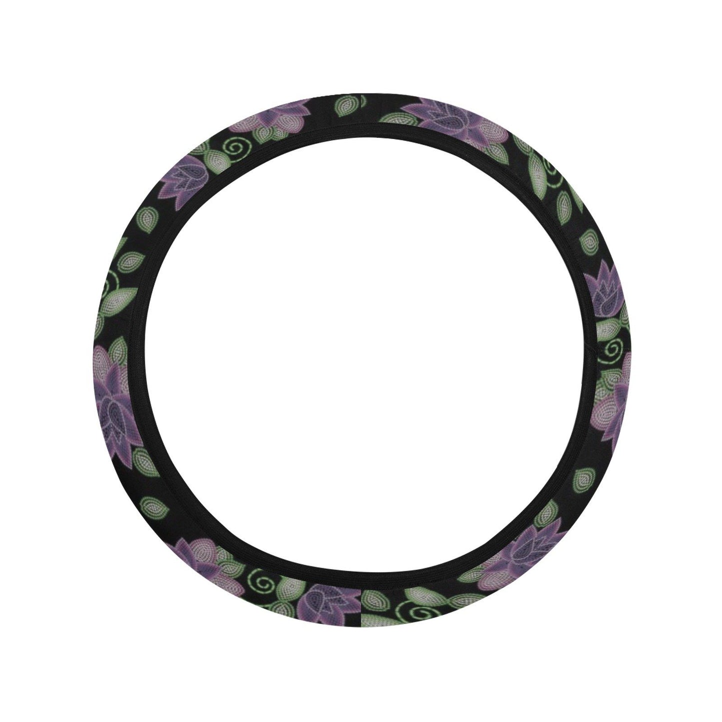 Purple Beaded Rose Steering Wheel Cover with Elastic Edge Steering Wheel Cover with Elastic Edge e-joyer 