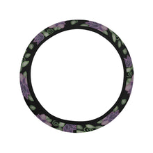 Load image into Gallery viewer, Purple Beaded Rose Steering Wheel Cover with Elastic Edge Steering Wheel Cover with Elastic Edge e-joyer 
