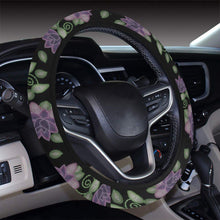 Load image into Gallery viewer, Purple Beaded Rose Steering Wheel Cover with Elastic Edge Steering Wheel Cover with Elastic Edge e-joyer 
