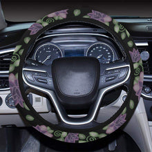 Load image into Gallery viewer, Purple Beaded Rose Steering Wheel Cover with Elastic Edge Steering Wheel Cover with Elastic Edge e-joyer 
