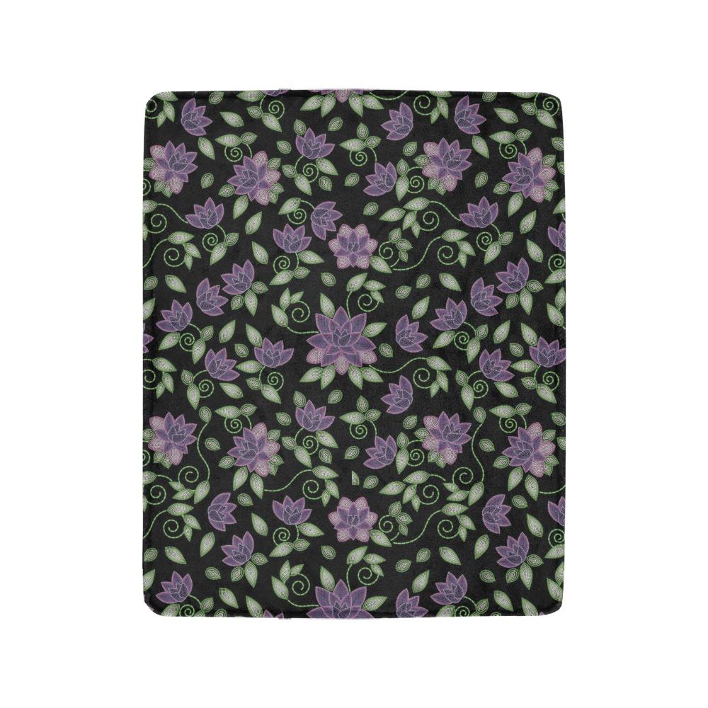 Purple Beaded Rose Ultra-Soft Micro Fleece Blanket 40