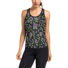 Load image into Gallery viewer, Purple Beaded Rose Women&#39;s Racerback Tank Top (Model T60) Racerback Tank Top (T60) e-joyer 
