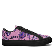 Load image into Gallery viewer, Purple Floral Amour Aapisi Low Top Canvas Shoes Black Sole aapisi Herman 
