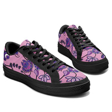 Load image into Gallery viewer, Purple Floral Amour Aapisi Low Top Canvas Shoes Black Sole aapisi Herman 
