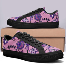 Load image into Gallery viewer, Purple Floral Amour Aapisi Low Top Canvas Shoes Black Sole aapisi Herman 
