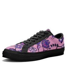 Load image into Gallery viewer, Purple Floral Amour Aapisi Low Top Canvas Shoes Black Sole aapisi Herman 
