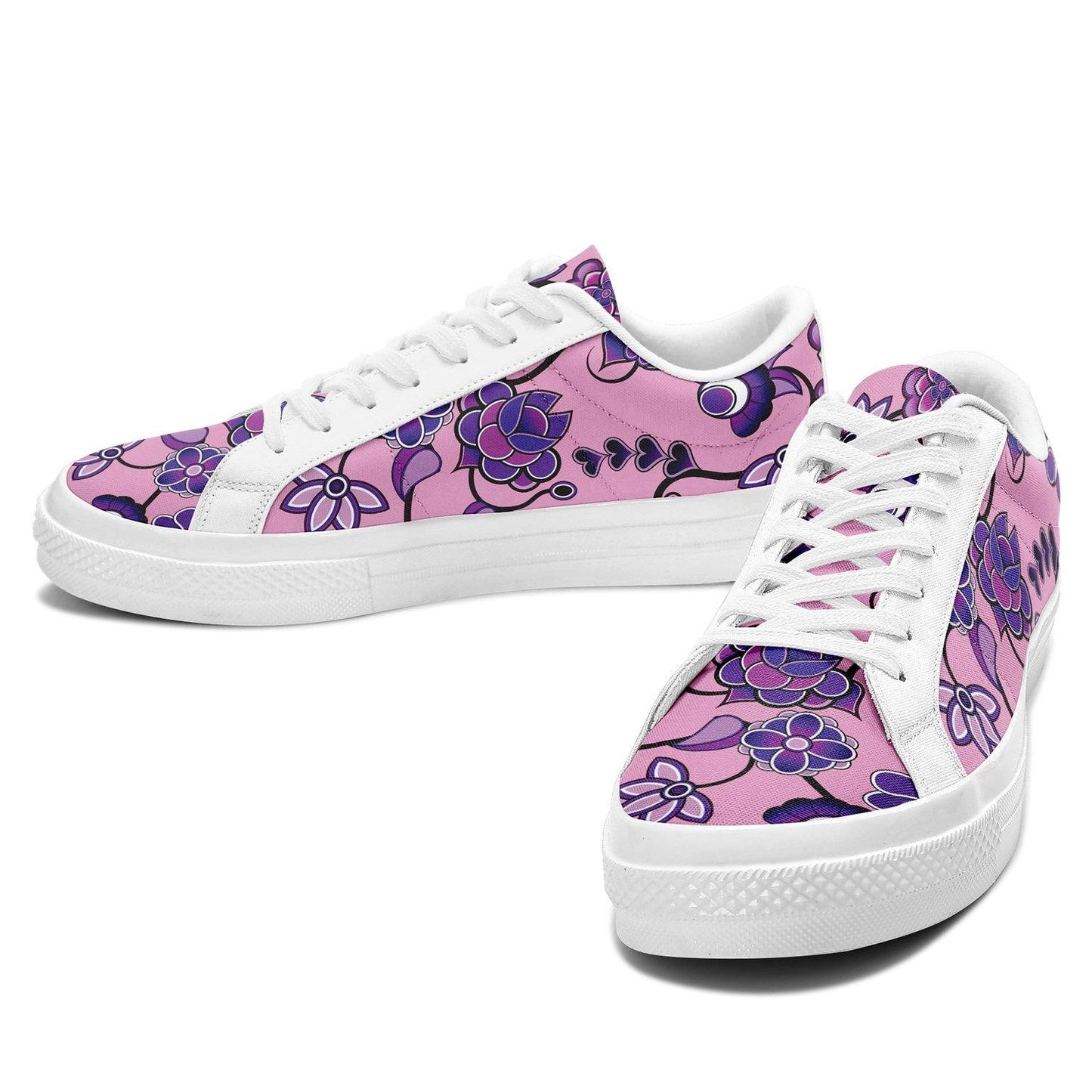 Purple Floral Amour Aapisi Low Top Canvas Shoes White Sole aapisi Herman 