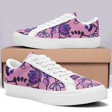 Load image into Gallery viewer, Purple Floral Amour Aapisi Low Top Canvas Shoes White Sole aapisi Herman 
