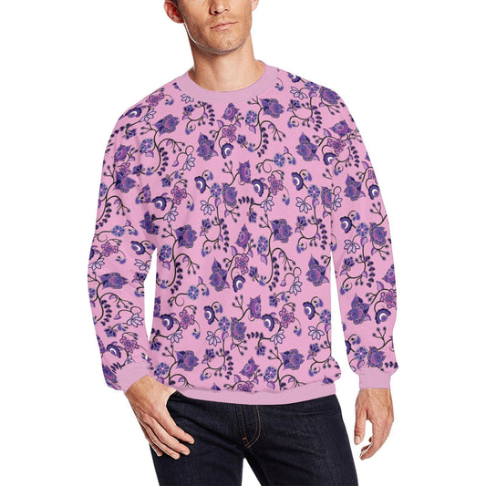 Purple Floral Amour All Over Print Crewneck Sweatshirt for Men (Model H18) shirt e-joyer 