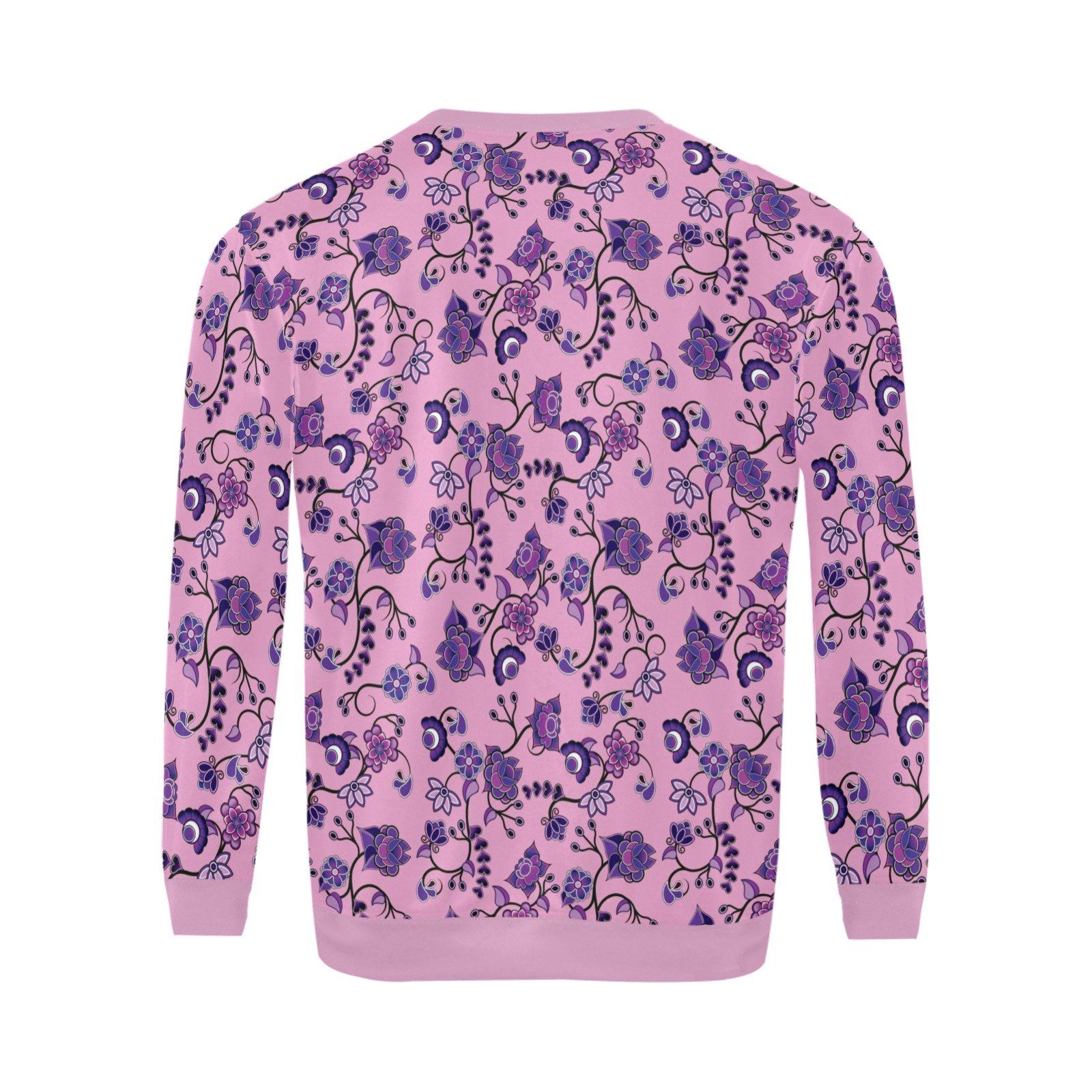 Purple Floral Amour All Over Print Crewneck Sweatshirt for Men (Model H18) shirt e-joyer 