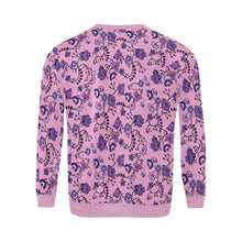 Load image into Gallery viewer, Purple Floral Amour All Over Print Crewneck Sweatshirt for Men (Model H18) shirt e-joyer 
