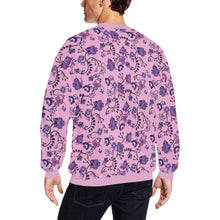 Load image into Gallery viewer, Purple Floral Amour All Over Print Crewneck Sweatshirt for Men (Model H18) shirt e-joyer 
