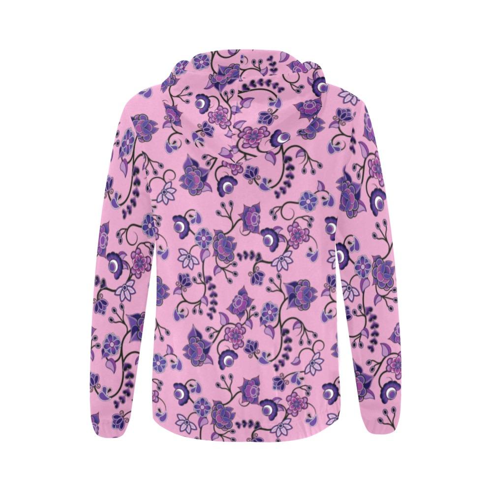 Purple Floral Amour All Over Print Full Zip Hoodie for Women (Model H14) All Over Print Full Zip Hoodie for Women (H14) e-joyer 
