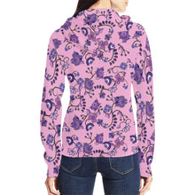 Load image into Gallery viewer, Purple Floral Amour All Over Print Full Zip Hoodie for Women (Model H14) All Over Print Full Zip Hoodie for Women (H14) e-joyer 
